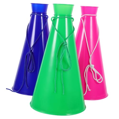 UKCOCO 3Pcs Plastic Trumpets for Vertical Fun Cheering Props for Parties Festivals Sporting Events Durable Material Mixed Colors