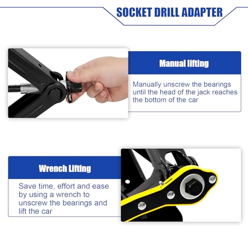 Image of 2.5 Ton Scissor Jack with Rubber Pad, Portable Car Jack Emergency Kit for Sedan SUV MPV