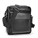 Zicac Mens Genuine Leather Shoulder Bag Briefcase Messenger Bag (Black)
