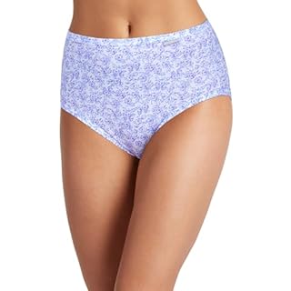 Jockey Women's Underwear Elance Brief - 3 Pack, Midnight Iris/Bouquet Bloom/Frothy Blue, 7