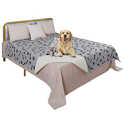 Image of Waterproof Blankets - NANBOWANG Dog Bed Covers for Larges Dogs, Water Absorb Training Pads (6882 Gray)