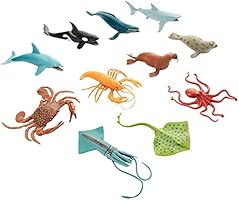 WILD REPUBLIC Polybag Aquatic, Octopus, Shark, Dolphin, Orca, Crab, Lobster, Blue Whale, Stingray, Squid, Harp Seal, &...