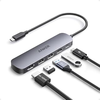 Anker USB C Hub, 5-in-1 USB Hub for Laptops, 4K HDMI Multiport Adapter with 90W Max Power Delivery, USBC & USBA Data Ports USB C Dongle, Compact for MacBook, Dell, and More (Charger Not Included)