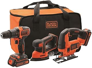 Black & Decker BCK31S1S 18V 1,5 Ah Li-Ion Akku Set Bohrschrauber-Stichsäge-Schleifer und tasche 2 akk, 18 V
