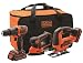 Produktbild Black & Decker BCK31S1S 18V 1,5 Ah Li-Ion Akku Set Bohrschrauber-Stichsäge-Schleifer und tasche 2 akk, 18 V