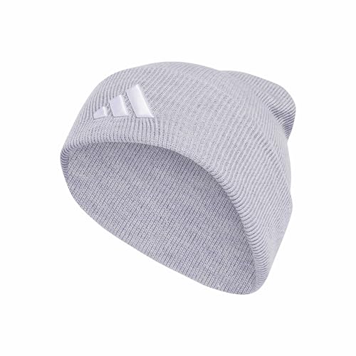 adidas Unisex New Logo Beanie Cuff Hat, Light Grey Heather/White, S-M – Ansicht 1