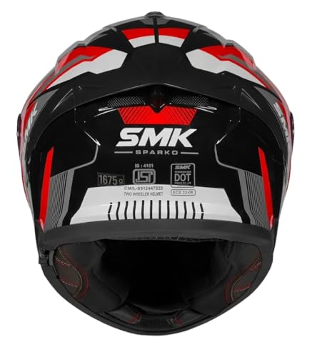Image of SMK Typhoon Sparko Dual Visor Full Face Helmet, ISI DOT ECE 22.06 Certified