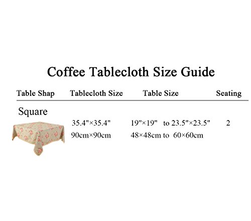Highfly Square Tablecloth,Vintage Flower Decorative 35 * 35 Inch Square Linen Table Cloth,Printed Pattern Washable Table Cloth Dinner Kitchen Home Decor - Multi Colors & Sizes #TOP1