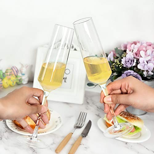 COYMOS Champagne Flutes Set of 4-8.5 oz Crystal Champagne Glasses Wine Stemware Clear Premium Glass Gift for Wedding Toasting Christmas Dishwasher Safe