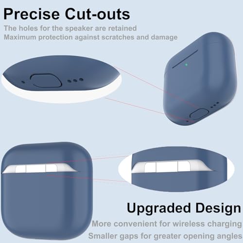 Nemteur Hülle für AirPods Pro 3, Thin Schützende Silikon Case für Air Pods Pro 3 2025 (USB-C) Skin Front LED Sichtbar Silicone Cover, Navy Blau