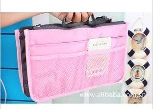 Tapp C. Multi-pocket Nylon Purse Insert Organizer - Pink