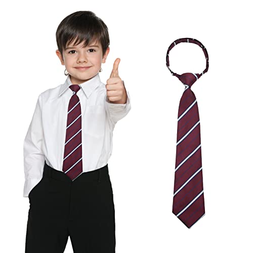 Mantieqingway School Ties For Boys/Kids, Pre-Tied Adjustable Neckties Boys Tie For Graduation Uniforms Party Casual(Age 5-12) #TOP26