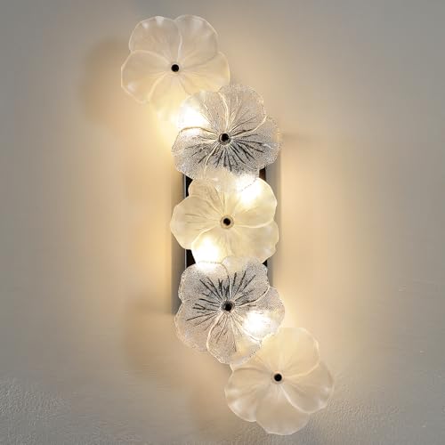 CCYCOL black 4-light flower glass sconce
