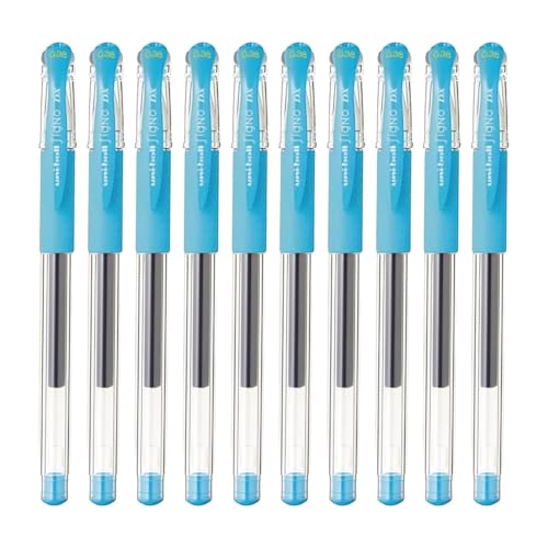 Bolígrafo Uni-Ball Signo Snap Cap Gel 0.38mm Azul cielo x10