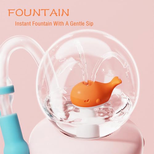 Image of Como bebe 24oz 316 Stainless Steel Whale Fountain Sippy Cup, Insulated Whale Squirt Tumbler with Handle, Leak Proof Straw Cup with 2 Types Lids, Fits Car Cup Holder for Kids Teens Adults (pink)