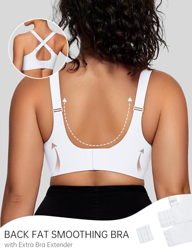 Image of OEAK Women Wireless Jelly Bra Supportive Full Coverage Plus Bras | Comfortable Bralette,No Underwire,Tshirt,Support&Lift,Push Up,Crossover,V Mesh,Everyday,Breathable,Convertible Straps