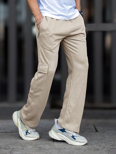 Image of Maniac Mens Solid Baggy Fit Cargo for Men - Streetwear Cargo Pant