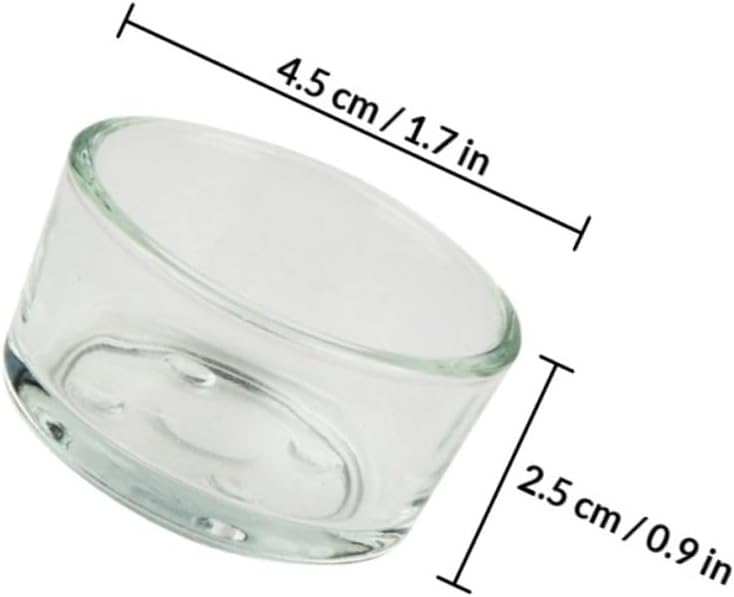 KALLORY 9pcs Glass Terrarium Food Bowls and Water Dishes for Reptiles Turtles Lizards Snake Feeding Containers for Pet Tanks