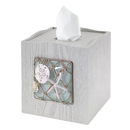 Avanti Linens - Tissue Box Cover, Decorative Resin Cover, Beach Inspired Bathroom Accessories (Seaglass Collection) - Image 2