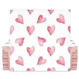 Gift Boutique Watercolor Heart Lunch Napkins, 50 Count 3-Ply Paper Napkins for Valentine’s Day Parties, Showers, Weddings & Events