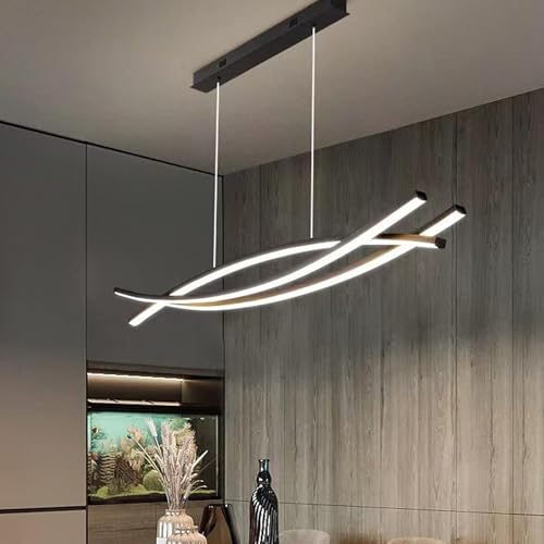 DDYY Suspension Luminaire LED Moderne Dimmable avec Télécommande Lustre Salle à Manger Salon LED Suspension Moderne Table à manger Suspendue Lampe pour bureau Cuisine Salle à Manger Lampe (L100CM)