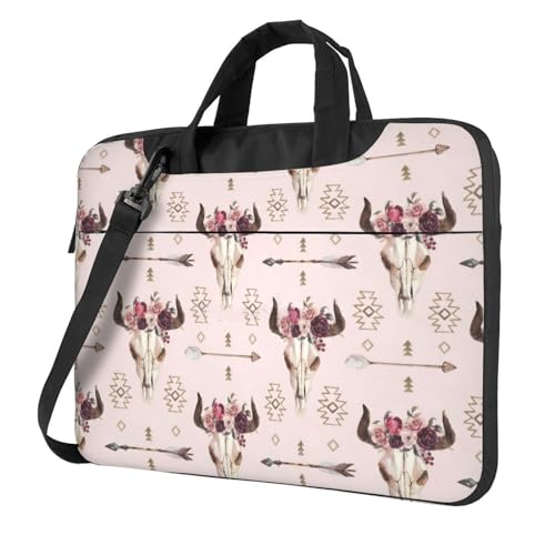 Funda de portátil 15.6 pulgadas calavera de toro para oficina y universidad