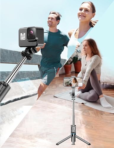 Image of WHEELZ&MOUNTZ Bluetooth Extendable Selfie Stick with Wireless Remote,103 Cms Long Selfie Stick, Detachable Mobile Holder, Adjustable, Compatible for iPhone /OnePlus /Samsung /Vivo /Oppo and All Smartphone