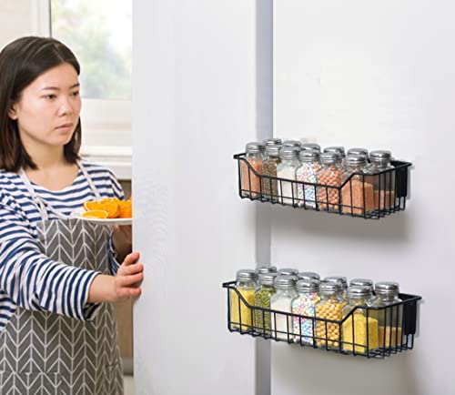 Magnetic Spice Rack 4 Pack Strong Magnetic Shelf Refrigerator Spice Storage Shelf For Small Kitchen, Apartment, Metal Cabinet For Holding Spices, Jar, Bottle, Beverage, Oil, Salt, Pepper #TOP1