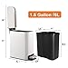 TrashAid Slim Bathroom Trash Can with Lid Soft Close, 6 Liter/1.6 Gallon Stainless Steel Small Garbage Can with Removable Inner Bucket, Step Pedal, Slim Wastebasket for Toilet, Office, Bedroom, White