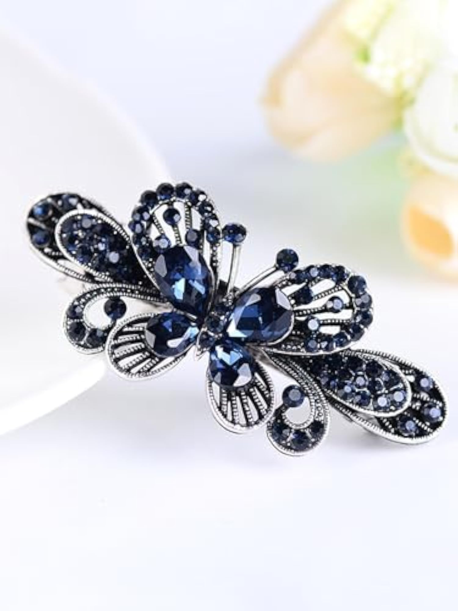 Butterfly Crystal French Hair Clips, Elegant Accessories