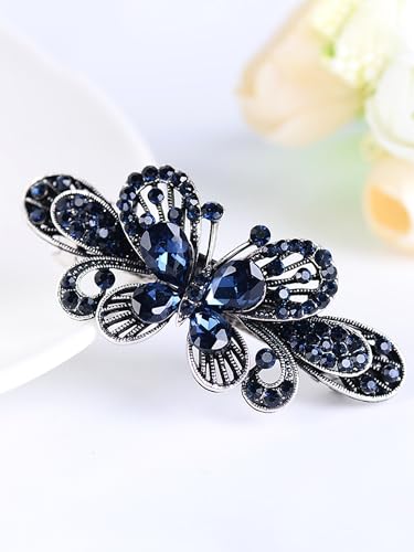 Butterfly Crystal French Hair Clips, Elegant Accessories