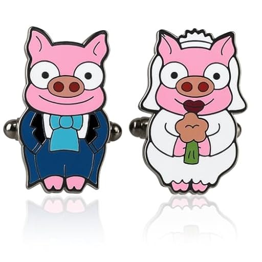 Gemelos Divertidos de Cerditos Esmaltados a Mano para Camisa – Pareja de Cerdo Novio y Novia con detalles – Accesorio Único para Bodas, Eventos Formales y Celebraciones | Ya disponible en tu tienda friki favorita! En mundofriki.es!
