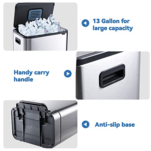 Caneca de basura rectangular acero inoxidable 50 litros miniatura 5