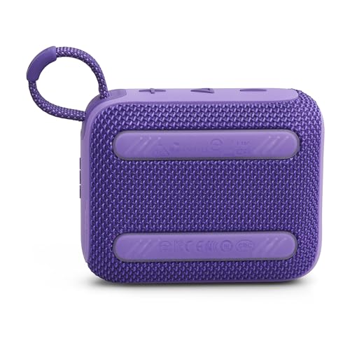 JBL Go 4 in Purple - Portable Bluetooth Speaker Box Pro Sound, Deep Bass and Playtime Boost Function - Waterproof and Dustproof - 7 Hours Runtime