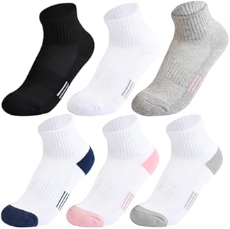 Hakugoo Kids Socks - Breathable Mesh & Cotton Ankle Athletic Socks for Boys & Girls, Youth 6/12 Pairs