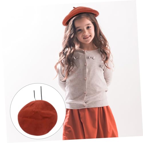 1pc Boys and Girls Fashionable Wool Beret Hat for Autumn Adorable Warm Beret for Boy Girl Soft Comfortable Design Bright for Everyday Wear Outdoor Activities Orange2