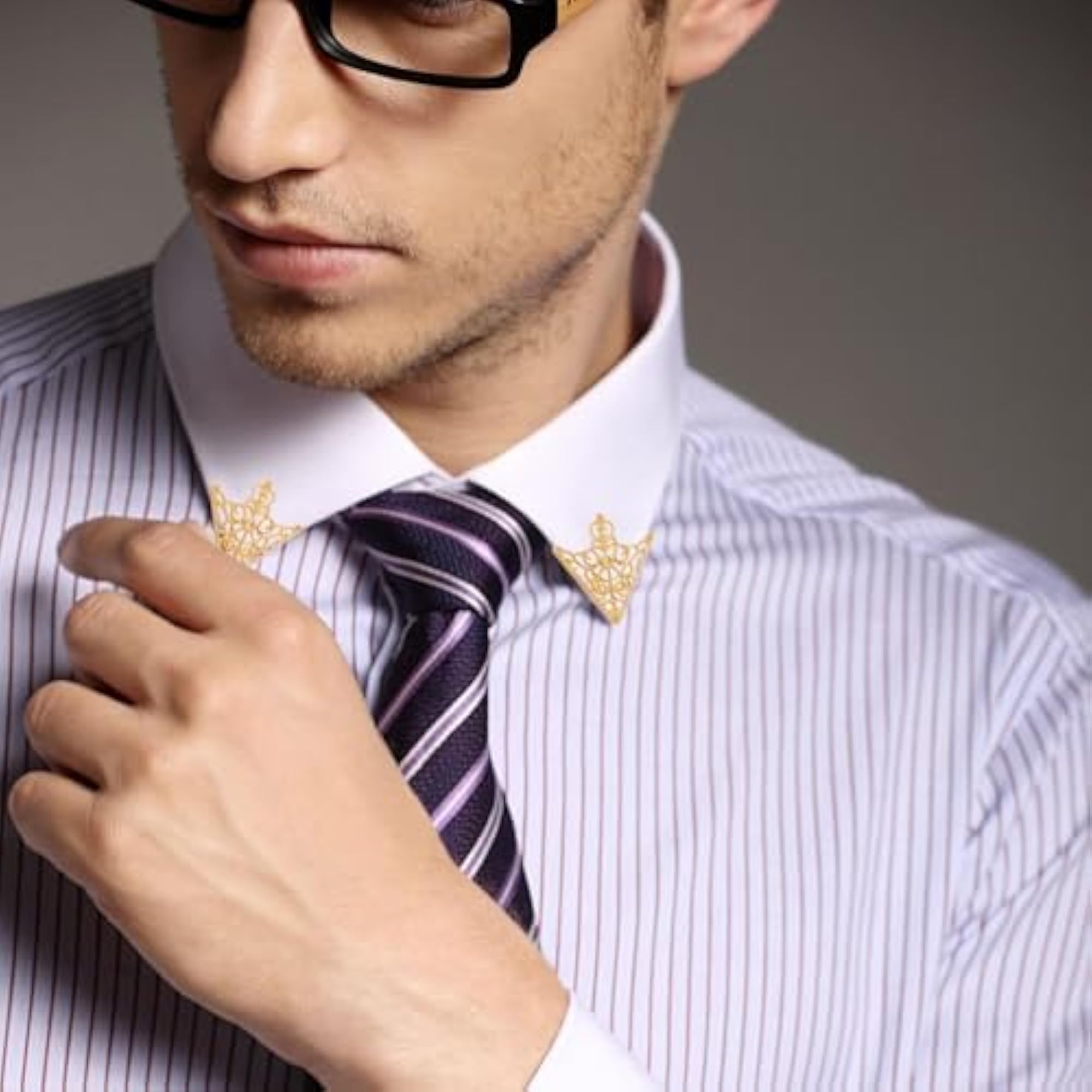 6pcs Men's Collar Pin & Tie Pin Accessories Set, Formal Brooches