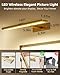 EZVALO Picture Light for Wall, 4800mAh Rechargeable Wireless Remote Lights, 16'' Dimmable Magnetic LED Art Painting Light with 3 Color Temps, Display for Gallery, Living Room, Bedroom, Hallway (Gold)