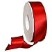 Morex Ribbon 08838/50-250 Double Face Satin Polyester Ribbon, 1 1/2-Inch by 50-Yard, Red