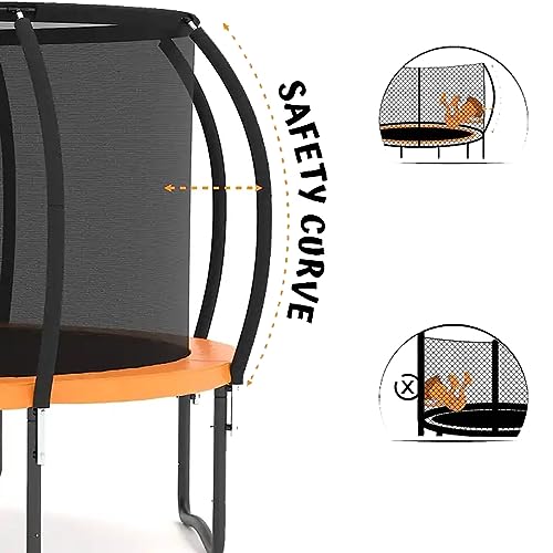 Red de trampolín de 12 pies con cremallera y hebillas para 8 postes de protección 5