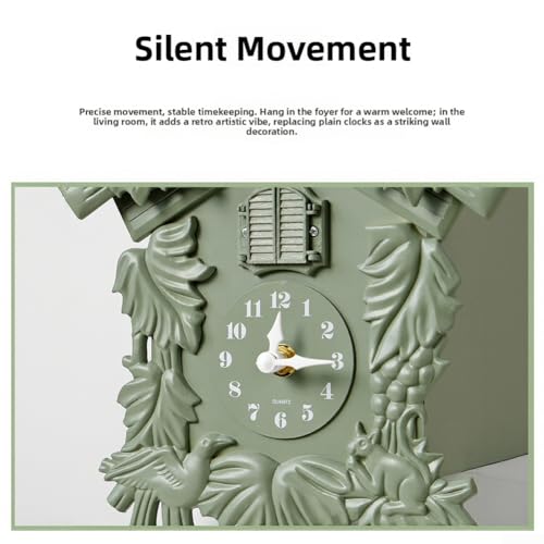 Reloj de cuco de cuarzo de alta precisión y acabado verde T52 exclusivo 5