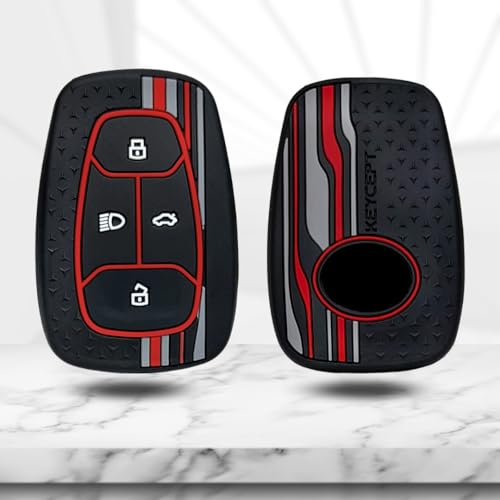 Image of KEYCEPT Tristar Silicone Key Cover for Tata Nexon | Altroz | Harrier | Punch | EV | Safari and Facelift 4 Button Smart Key (Tristar K3).