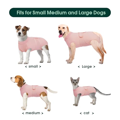 Kuoser Dog Surgery Suit Female Spay, Dog Recovery Suit Male Neuter, Puppy Clothes Onesie for Surgery Anti Licking Abdominal Wounds Pet Surgical Recovery Bodysuit Shirt, Substitute E-Collar & Cone