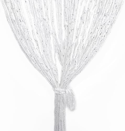 Silver Crystal Beaded Curtain For Doorway - 36 X 77 Inch Hanging Room Divider & Decorative Tassel Screen - View #8