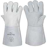 Tillman X-Large 14' Pearl Gray Premium Elkskin CottonFoam Lined Stick Welders Gloves with Welted Fingers and Kevlar Thread Locking Stitch (750XL)