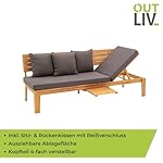 OUTLIV. Genua 3-Sitzer Gartenbank Akazienholz