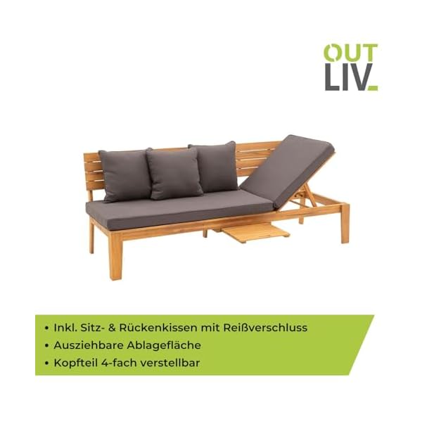 OUTLIV. Genua 3-Sitzer Gartenbank Akazienholz