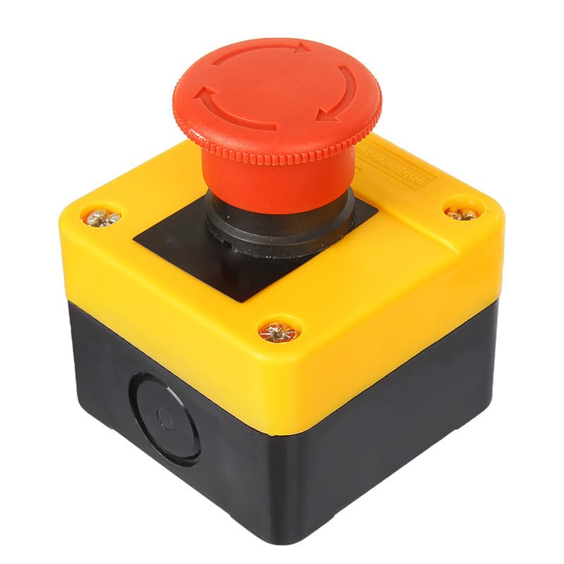 Bouton d'Arrêt d'Urgence 110V~400V, Indice d'Étanchéité IP65, Coupe Circuit, Bouton Poussoir, Matériaux de Haute Qualité, Construction Fiable, Structure...