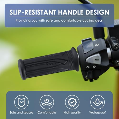 1 Pair E Bike Full Twist Throttle Handle 12V-72V 3 Pin Throttle Grip 20X for Ebike Electric Bicycle Scooter Motorcycle Accelerator Speed Control Electric Bike Accessories Waterproof Connector Black - Image 5