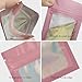 50 Pcs Pink Mylar Bags 2.7x3.9 Inch with Clear Window - Holographic Resealable Foil Pouch Packaging for Food Storage, Jewelry, Lip Gloss, and Small Business Use